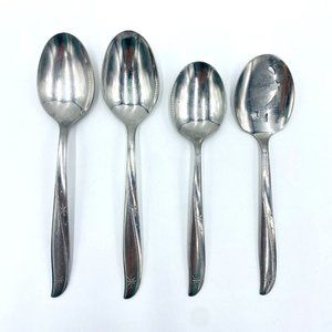 Vintage Oneida Community Twin Star Mid-century Stainless Steel 4 Spoons Mixed